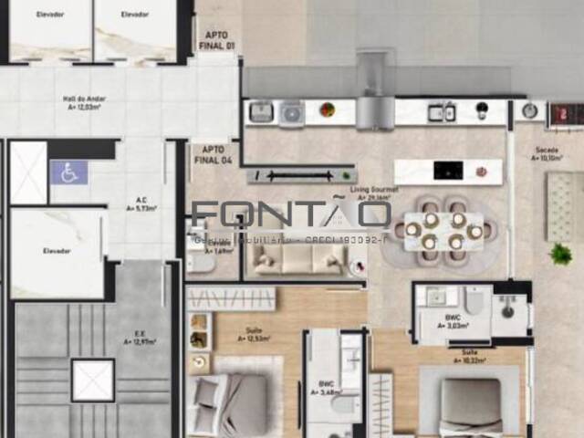 #25110001 - Apartamento para Venda em Itajaí - SC - 1