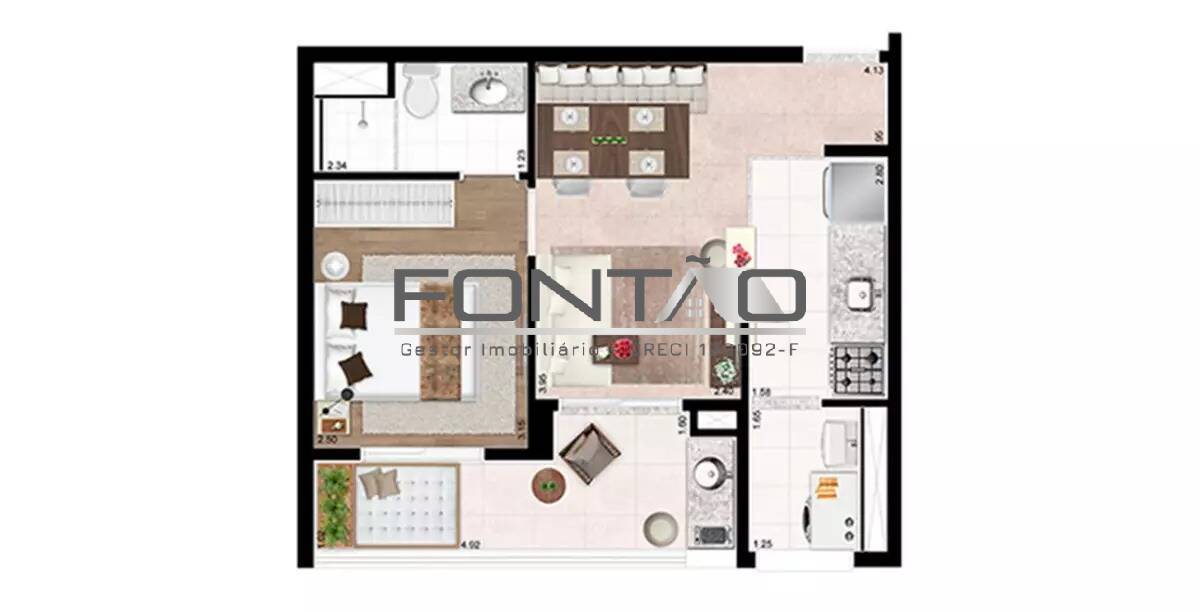 Apartamento, 1 quarto, 41 m² - Foto 1